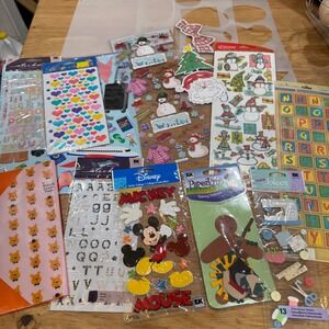 Scrapbooking Sticker & Stencil Lot EK Success Disney Jolee's Fiskars Holiday